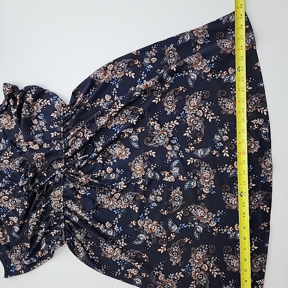 PerSeption Concept Women's Navy Paisley Sleeveless Dres Elastic Waist Sz Medium - Picture 9 of 14